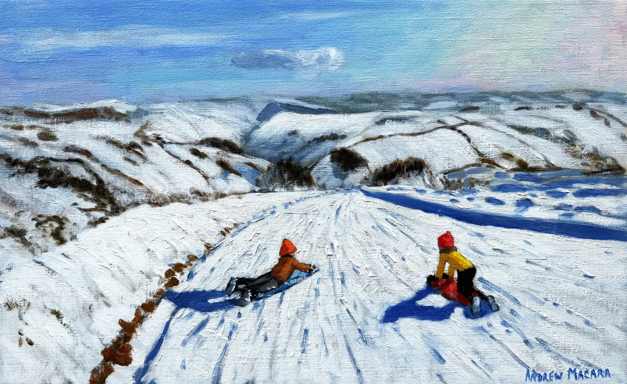 Andrew Macara - two sledgers, derbyshire, peak district