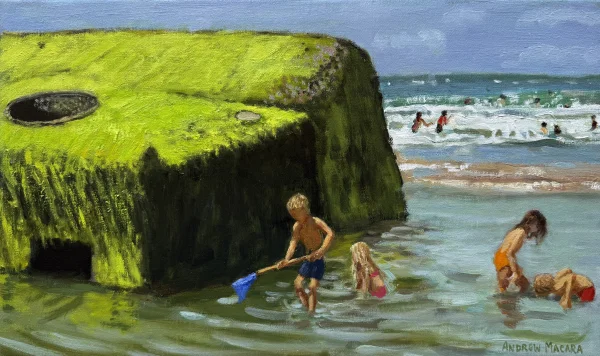 Andrew Macara - fishing by the world war ii sea defences, brittany, france