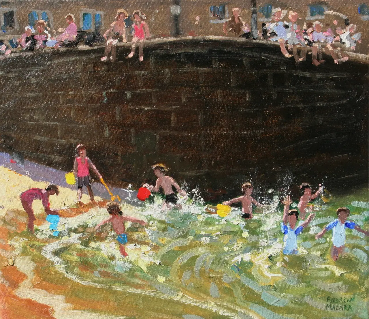 Andrew Macara - splashing in tenby