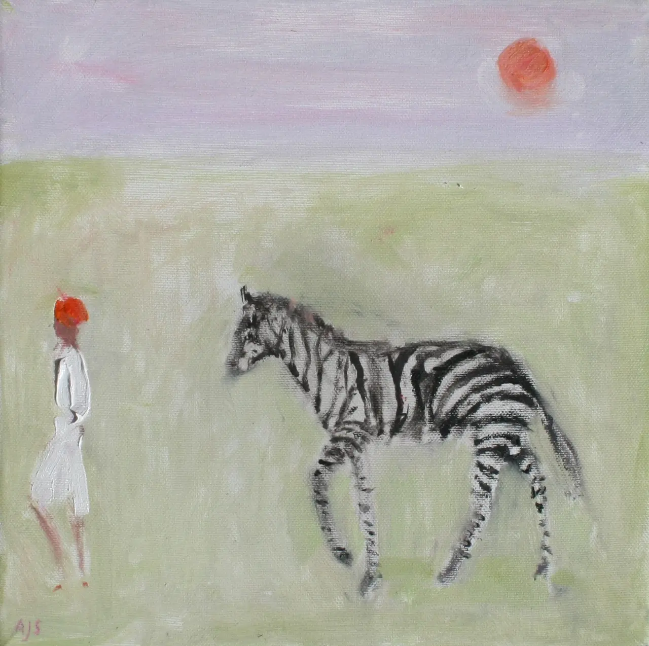 Ann Shrager - zebra, boy and sky