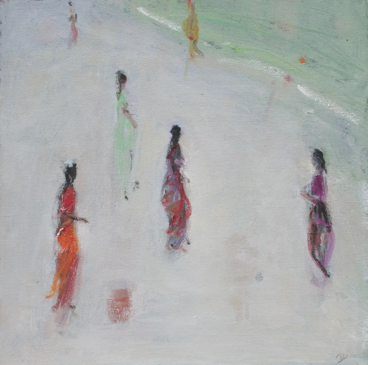 Ann Shrager - six ladies in saris