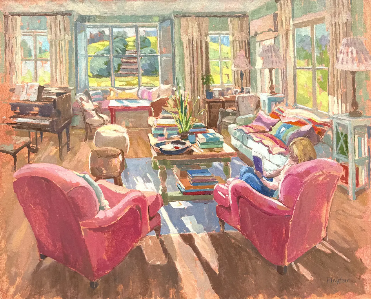 Annabel Playfair - sunlight in the garden room