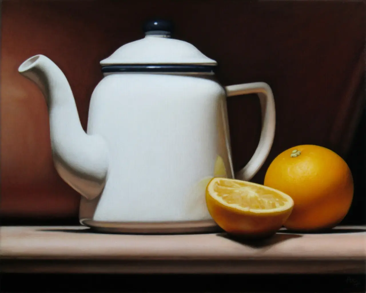 Anthony Ellis - still life with teapot and lemons
