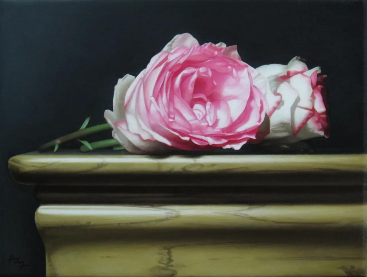 Anthony Ellis - still life with pink roses