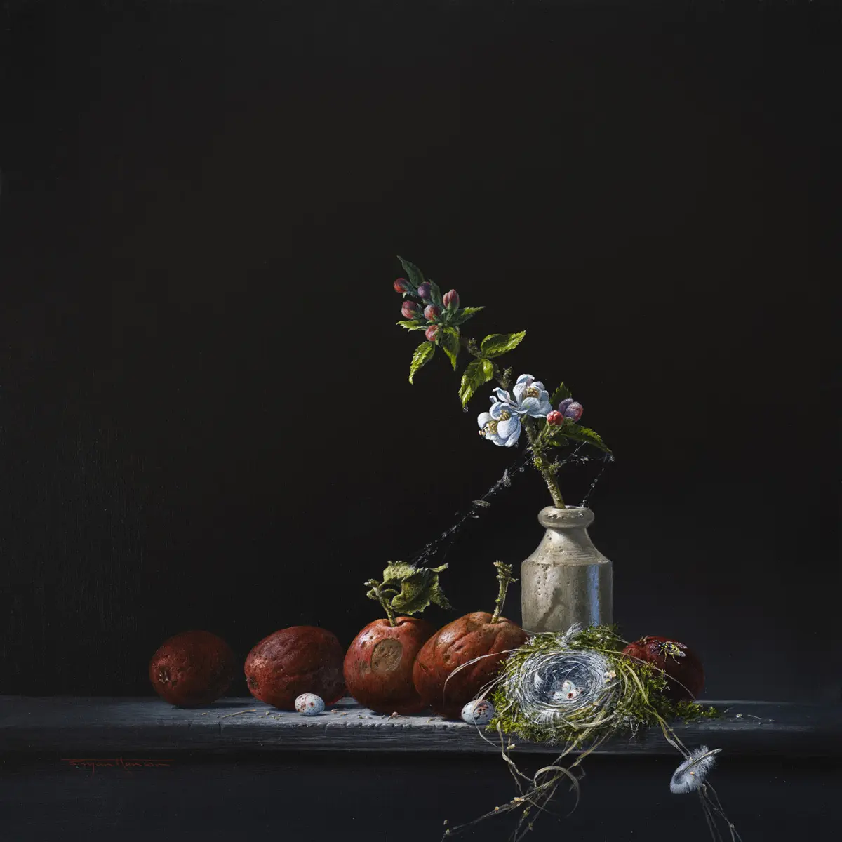 Bryan Hanlon - orchard with chaffinch