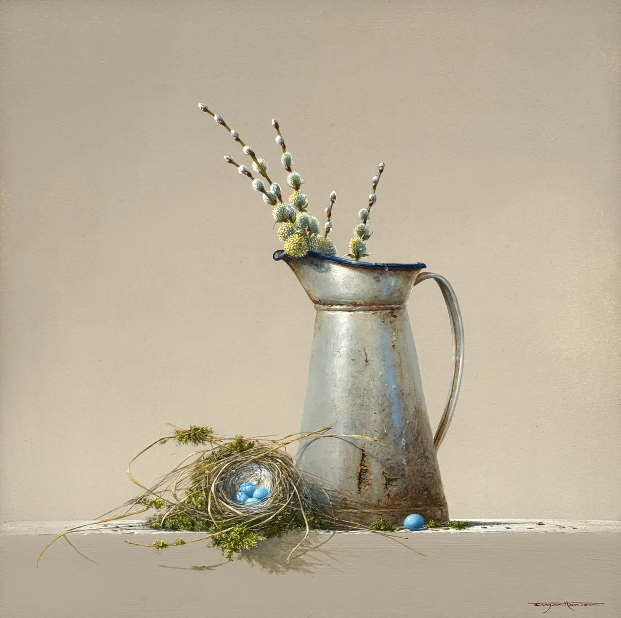 Bryan Hanlon - pussy willows and dunnocks nest