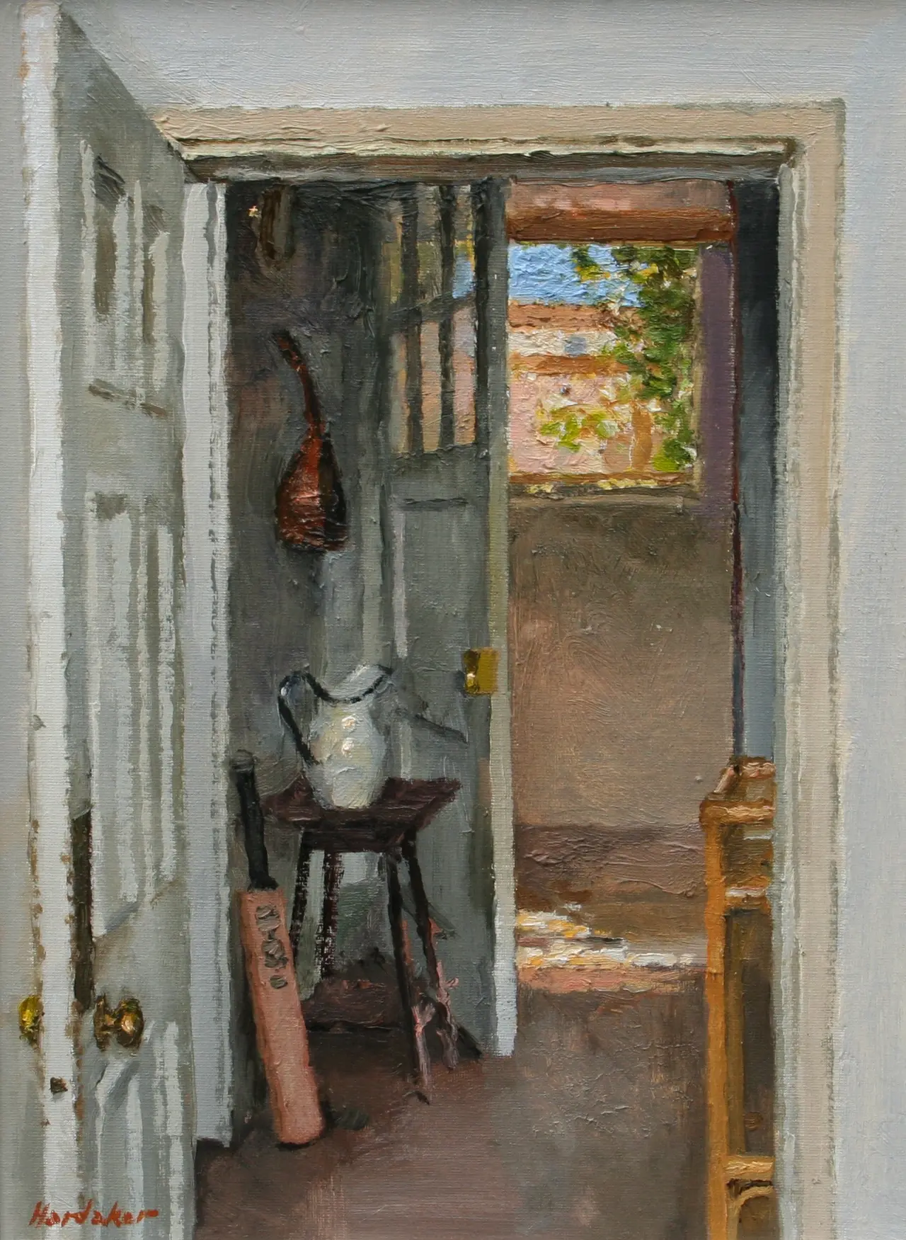 Charles Hardaker - open doors with cricket bat