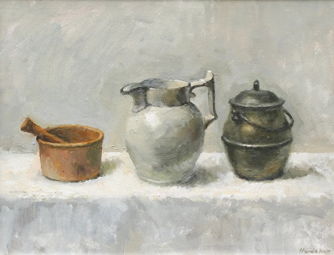 Charles Hardaker - still life with three objects