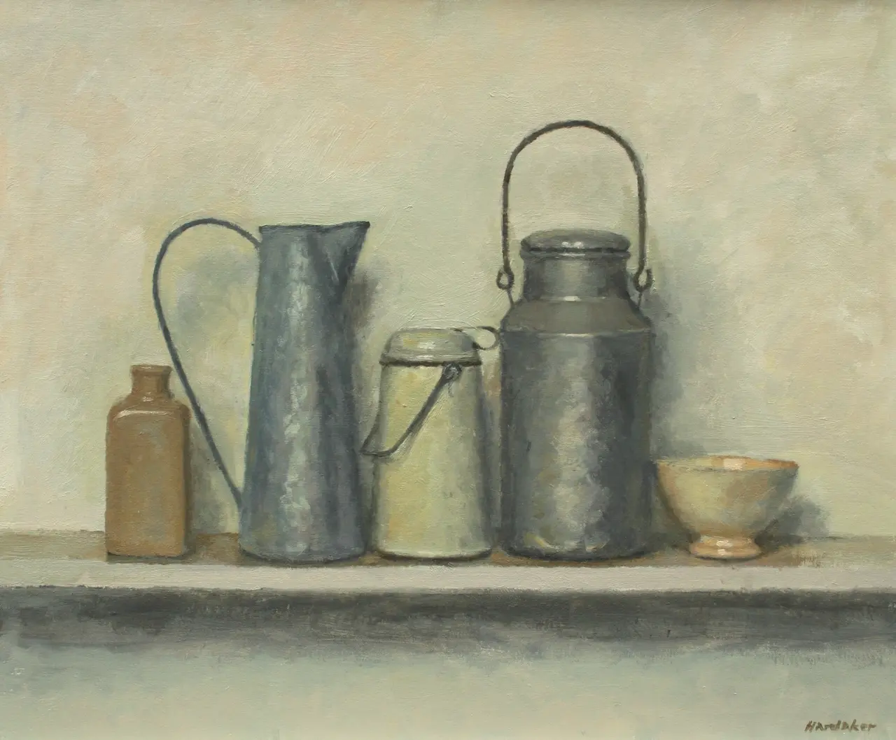 Charles Hardaker - five objects on a shelf