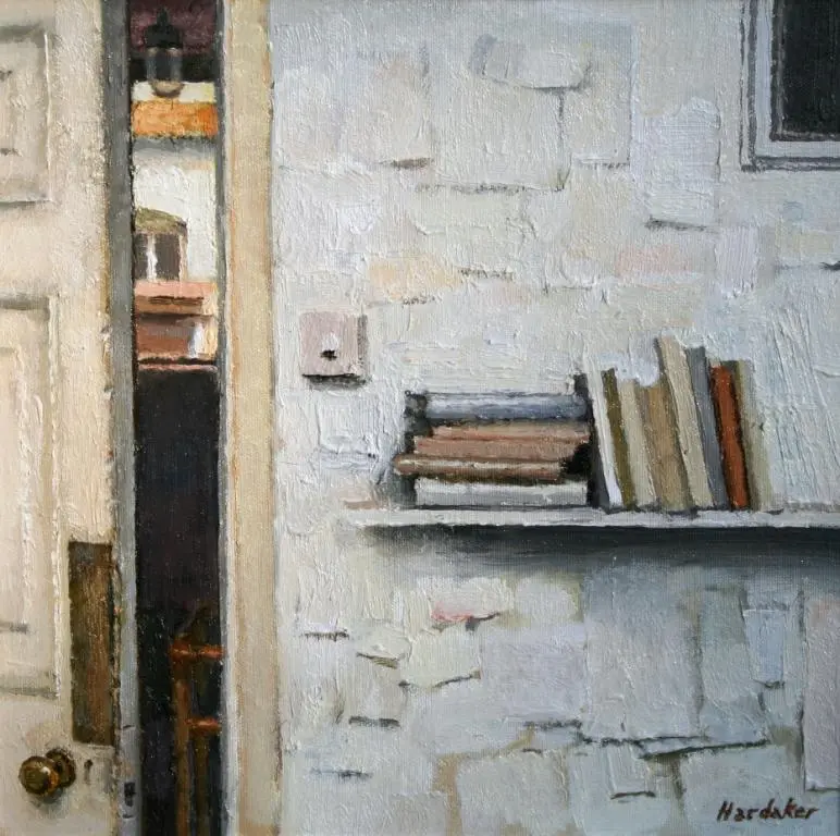 Charles Hardaker - interior with books on a shelf