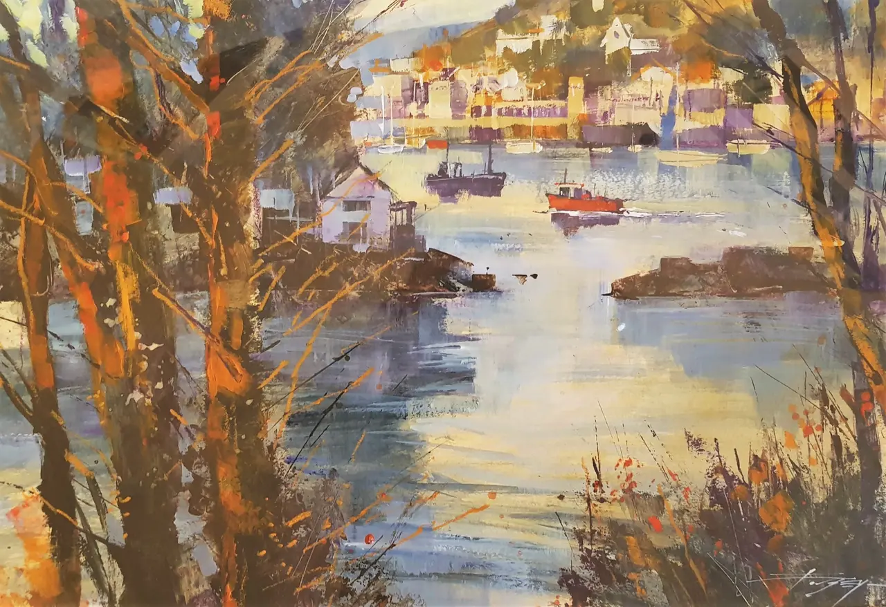 Chris Forsey - low sun, calm waters, warfleet, dartmouth