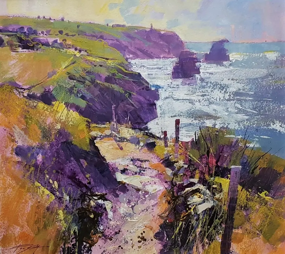 Chris Forsey - path along the cliff, north cornwall