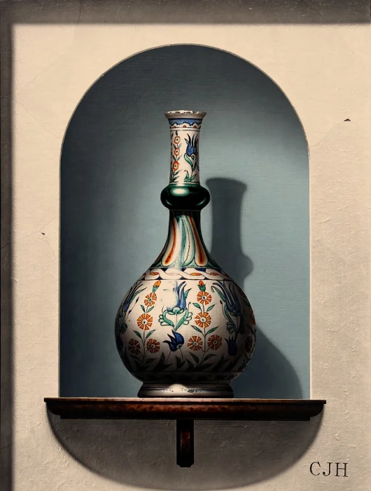 Christopher Harrison - tall iznik vase, turkish 17th century