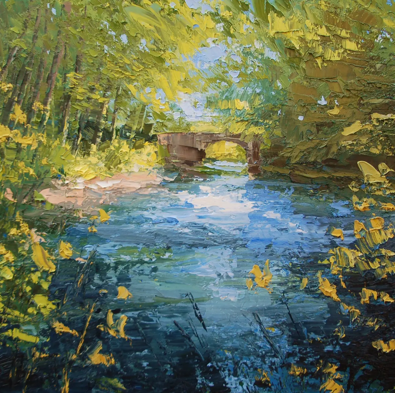 Colin Carruthers - sunlit river bank 