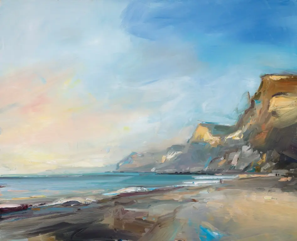 David Atkins - walking by the sea at golden cap