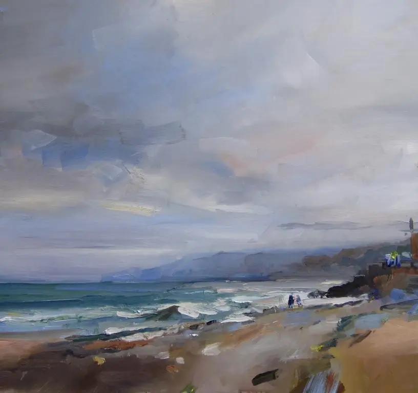 David Atkins - winter sea charmouth, dorset