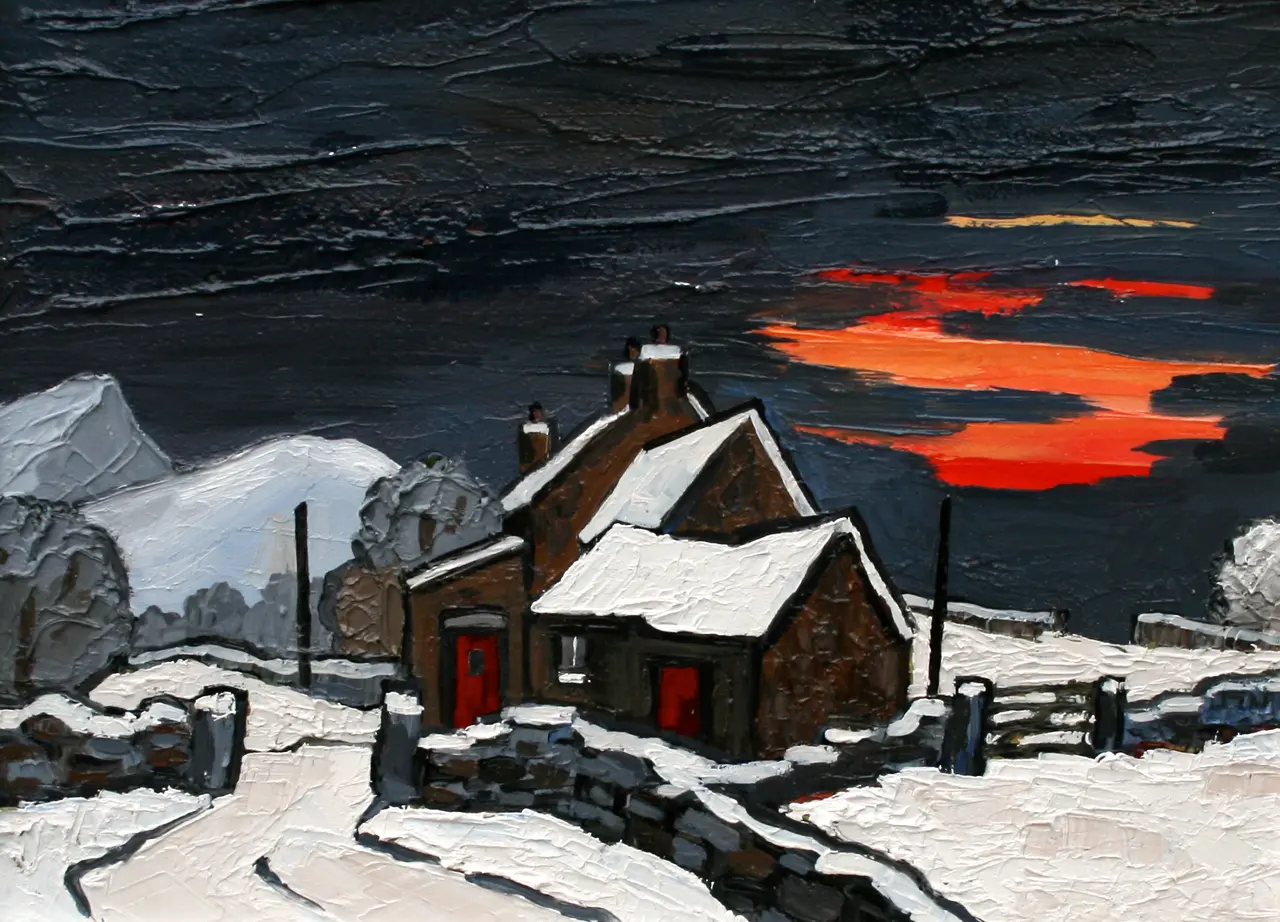 David Barnes - snowdonian hill farm in winter