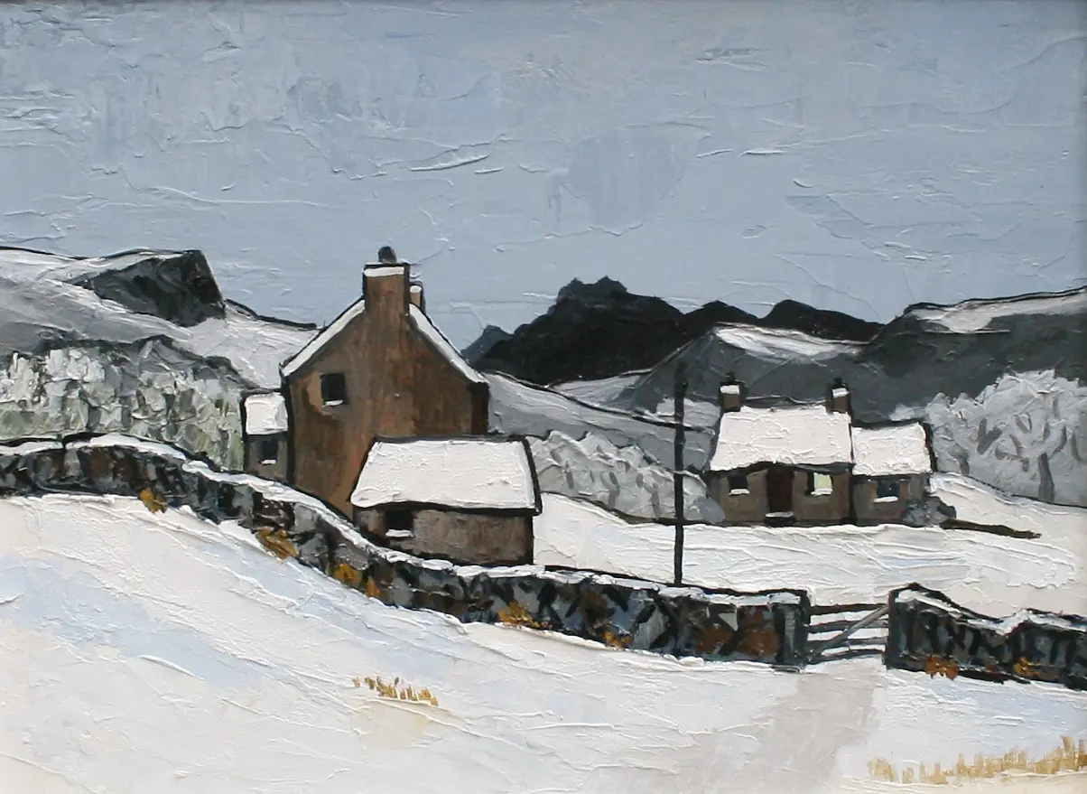 David Barnes - snowdonian hill farm in winter
