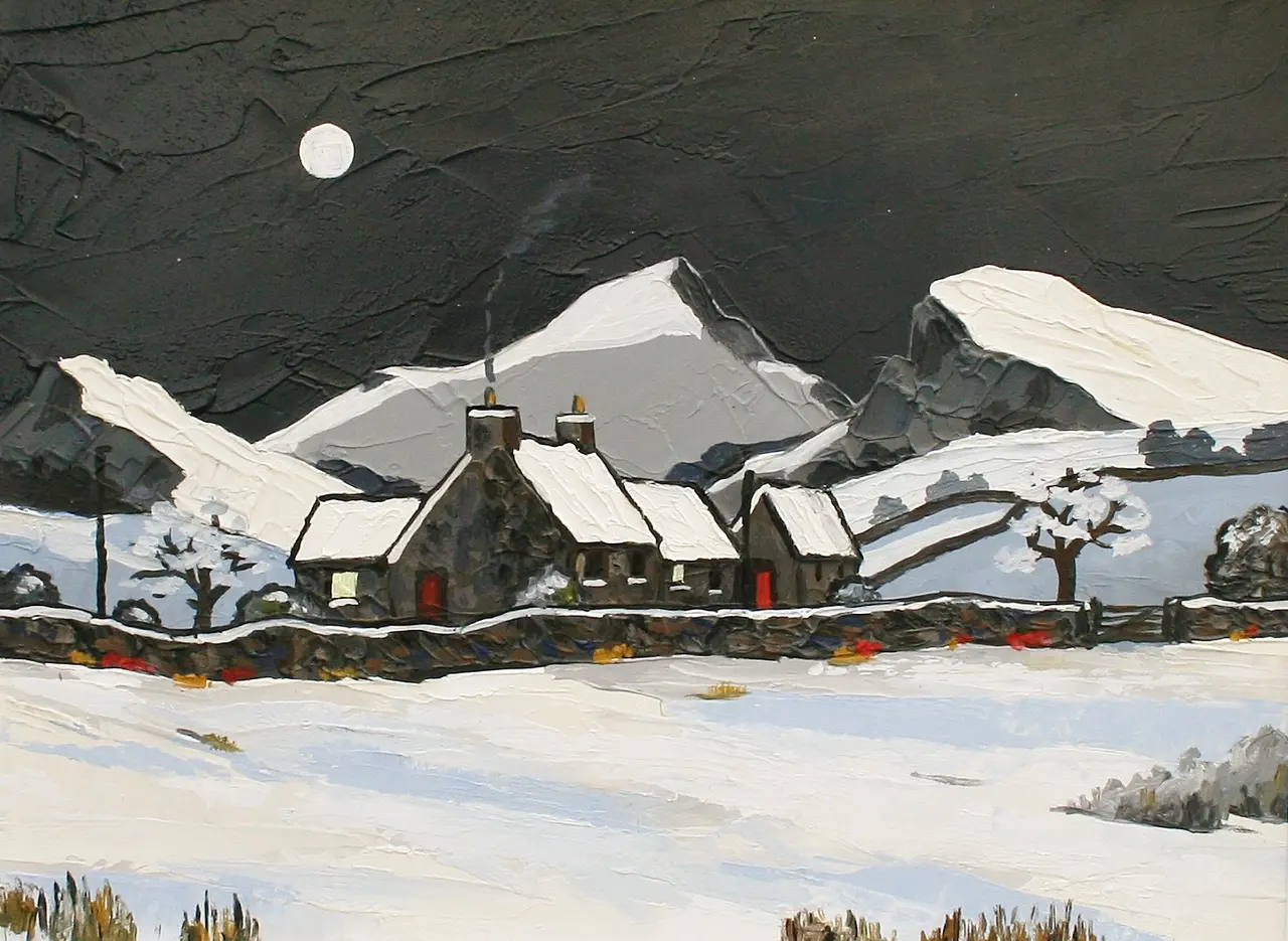 David Barnes - hill farm in winter 