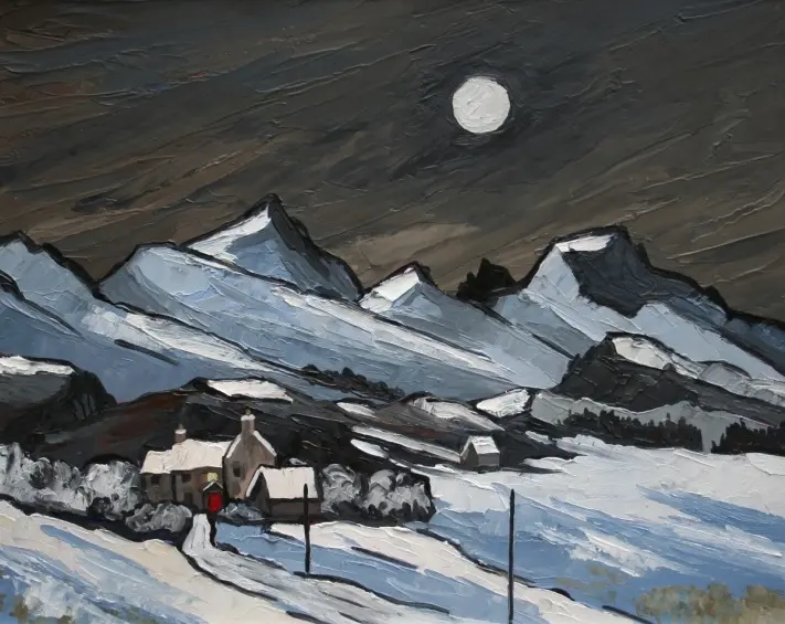 David Barnes - moon over the carneddau