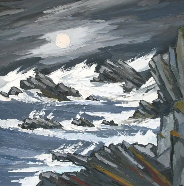 David Barnes - stormy night near cemaes