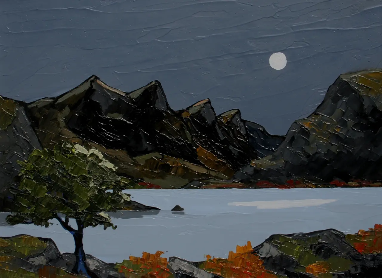 David Barnes - moonlight over ogwen