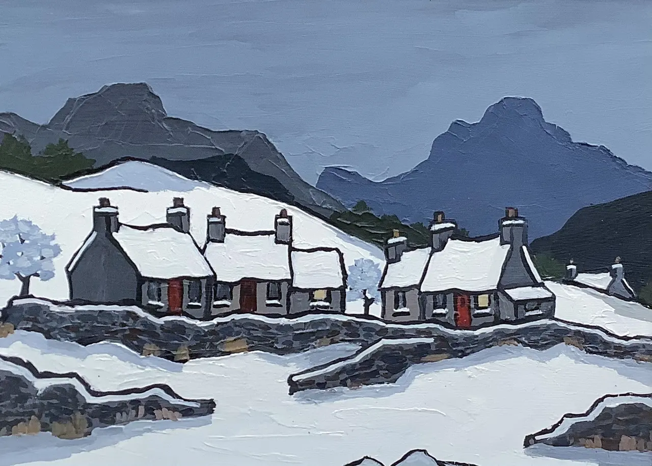 David Barnes - snowdonian hamlet in winter