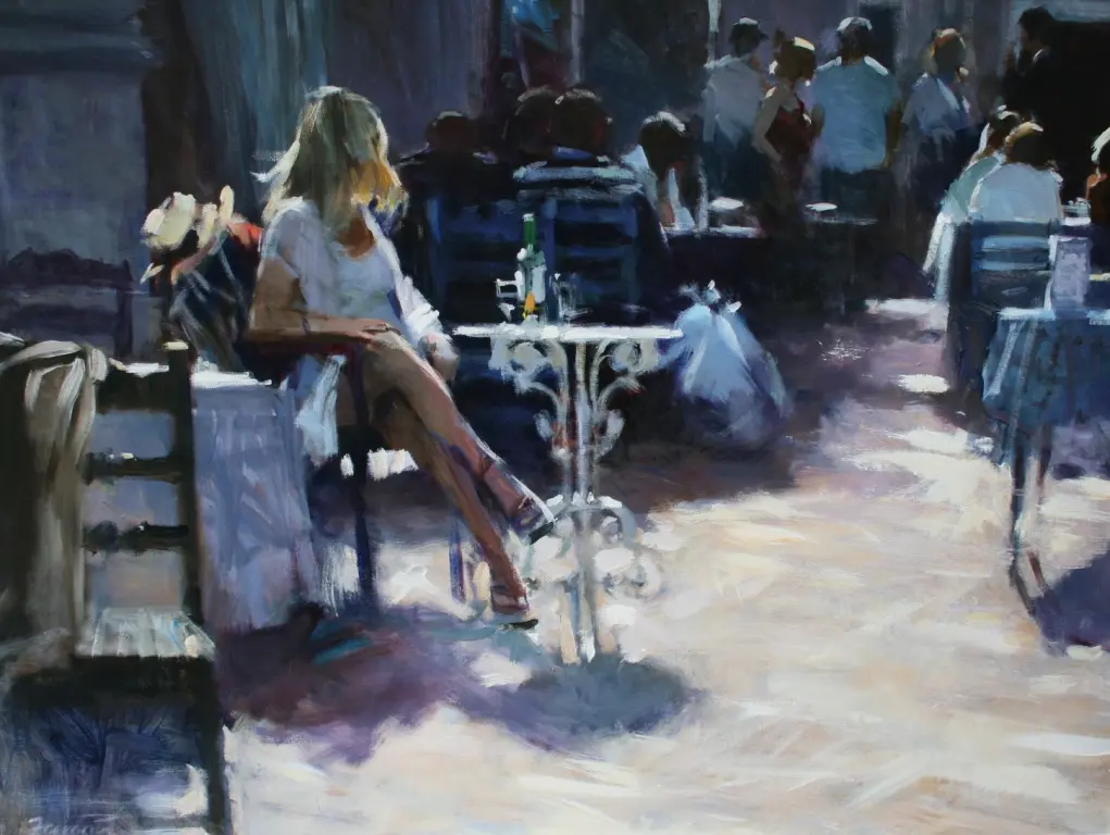 David Farrant - girl waiting at the table