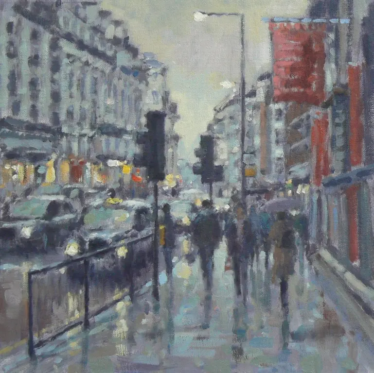 David Farren - late afternoon rain, piccadilly, london