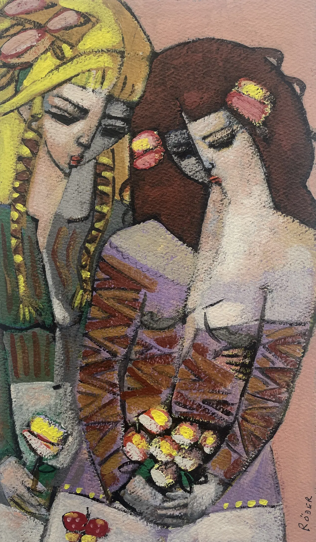 Endre Roder - two girls