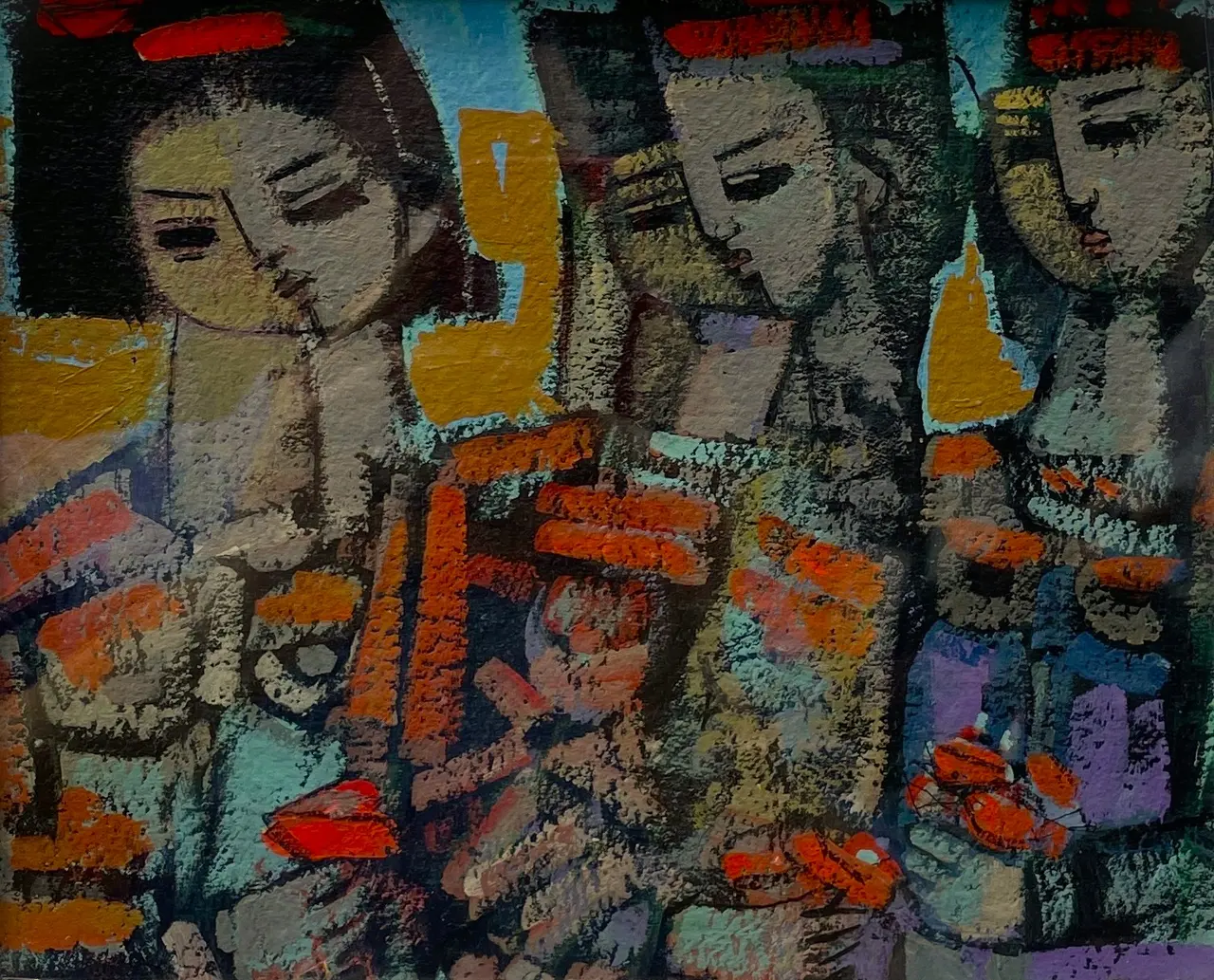 Endre Roder - three girls