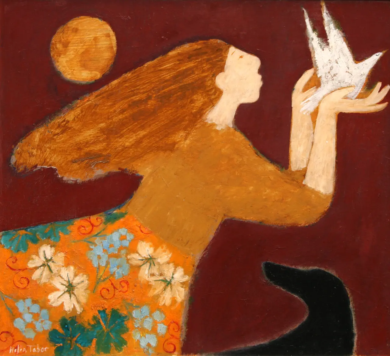 Helen Tabor - girl with a bird