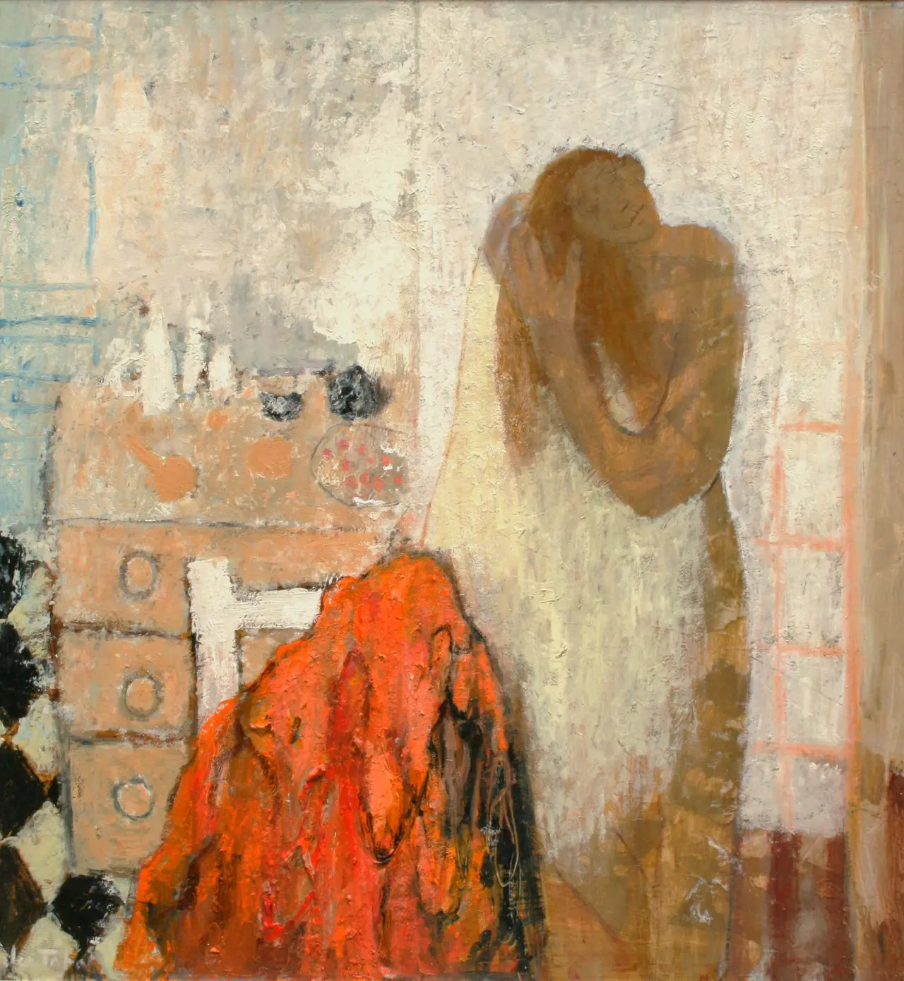 Helen Tabor - drying her hair