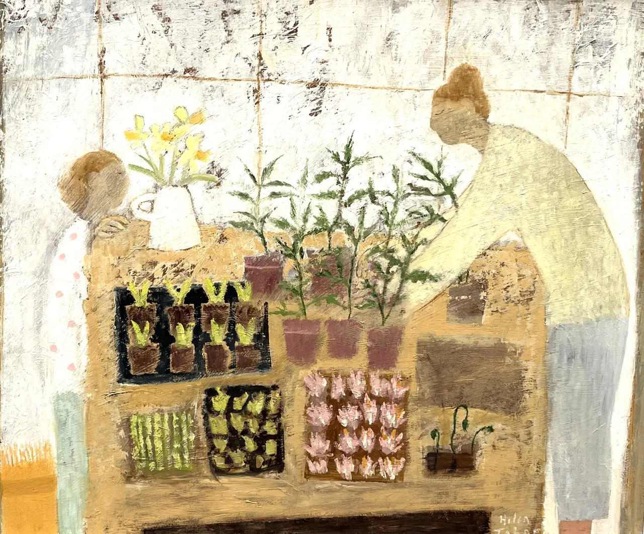 Helen Tabor - tending the seedlings