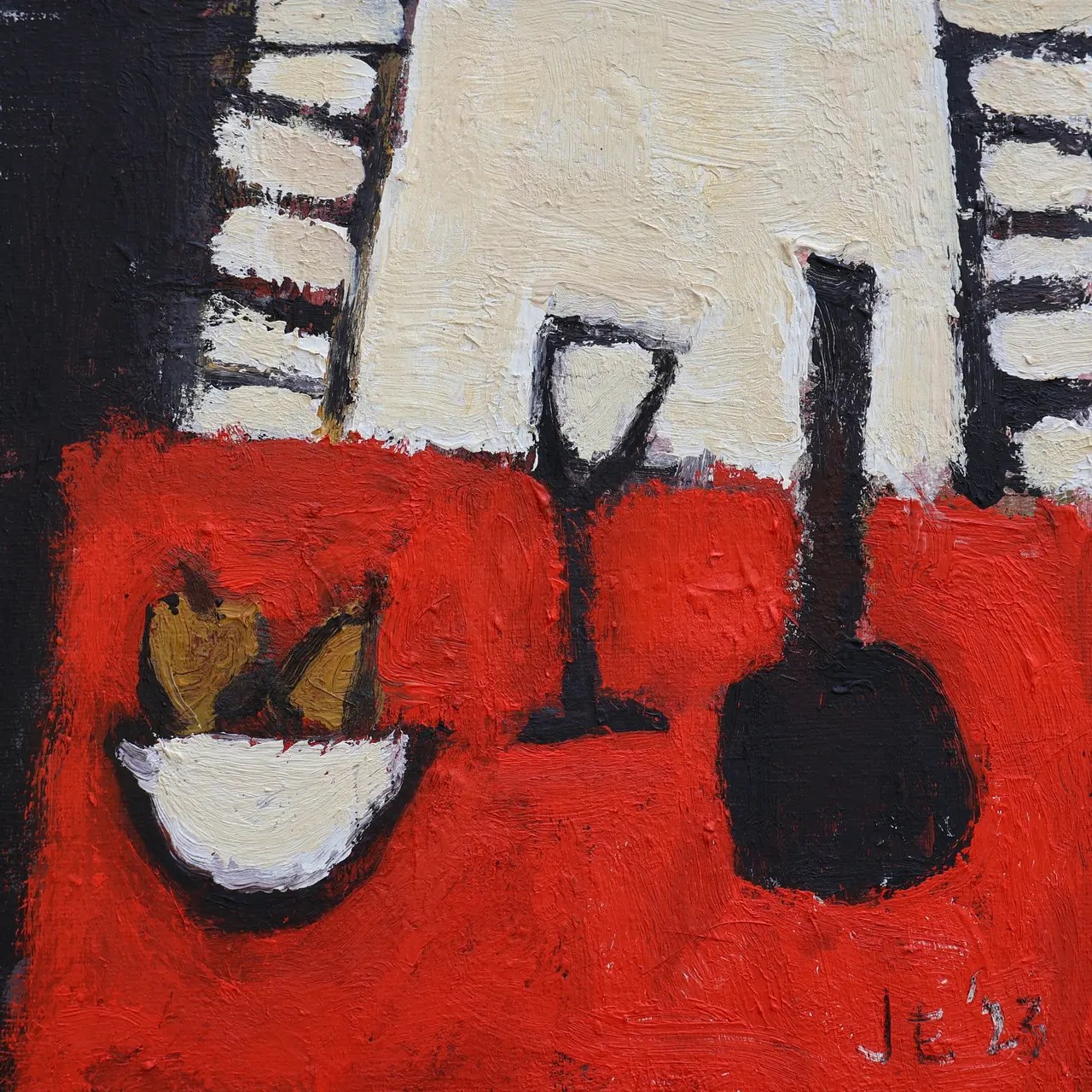 John Evans - composition with fruit