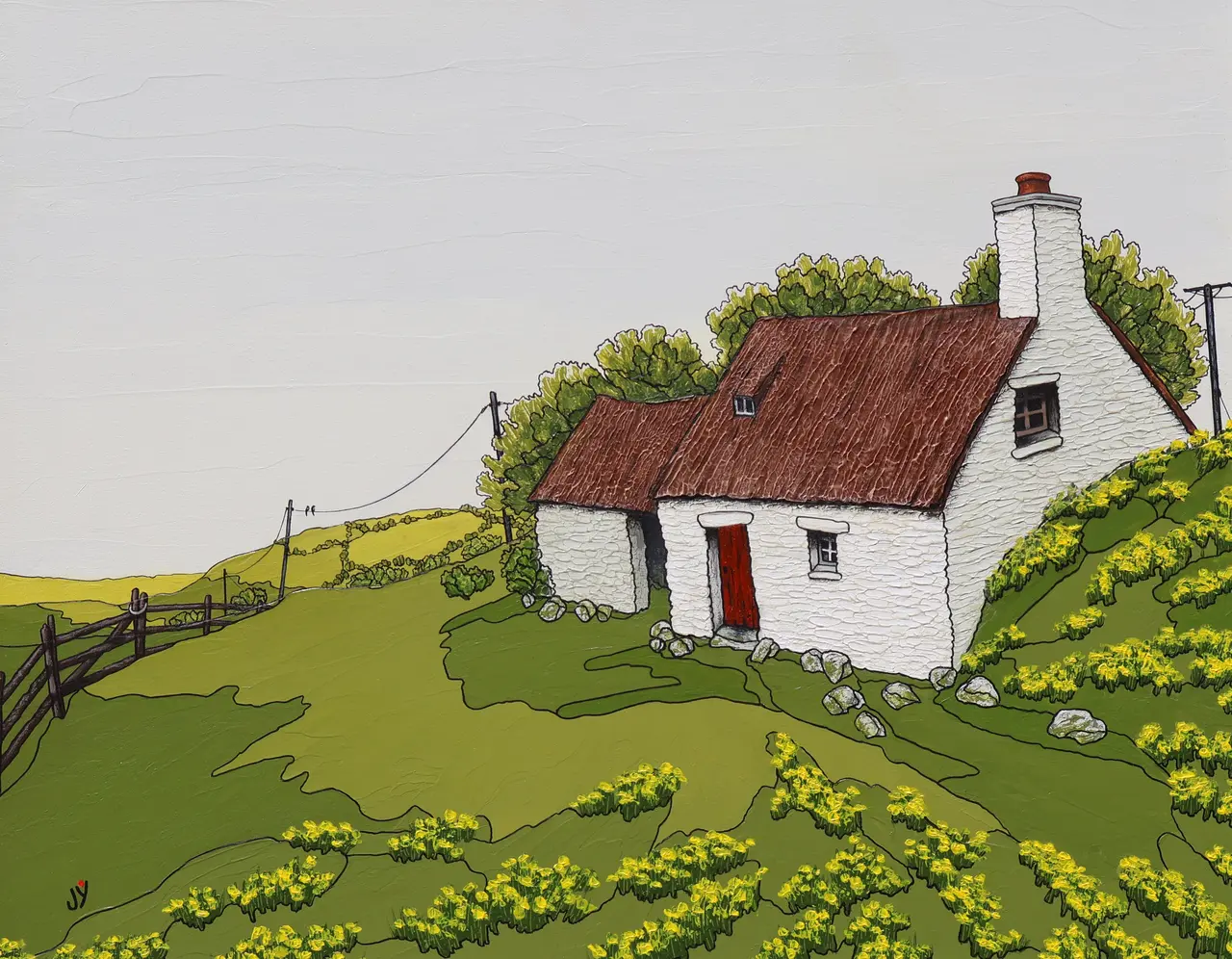 Joy Saunders - llan-fflur pedr-daffodil meadow