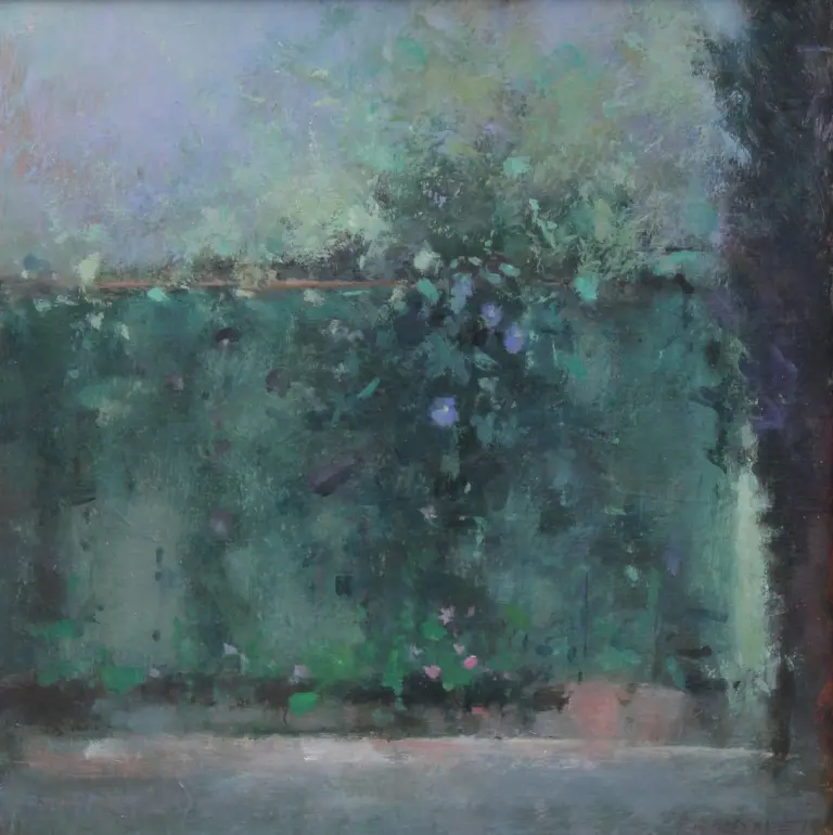 Judith Gardner - garden fence, spring light