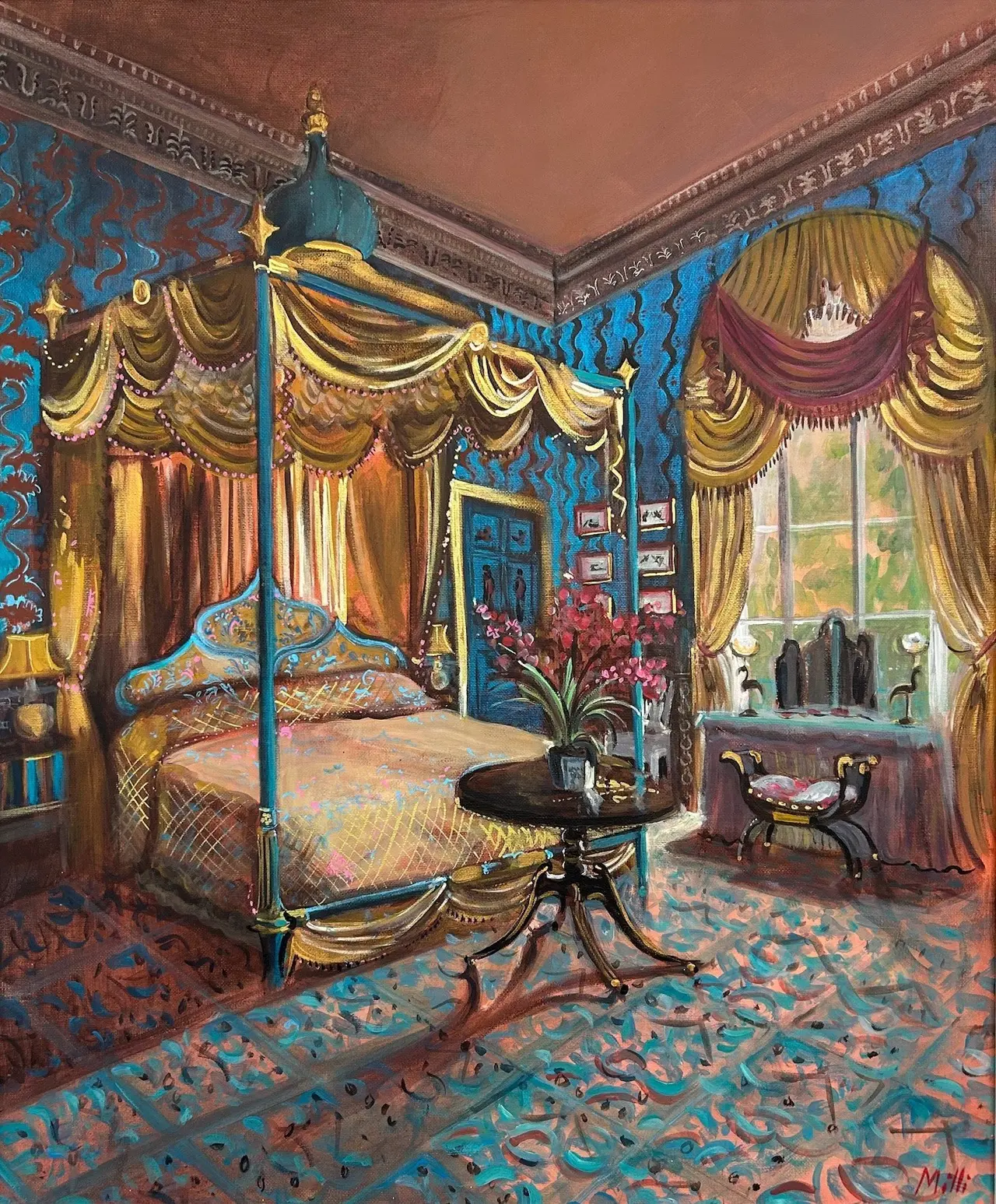 Louise Millin - the bedroom, sezincote house