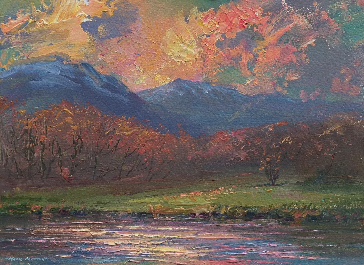 Mark Preston - winter sunset, elterwater