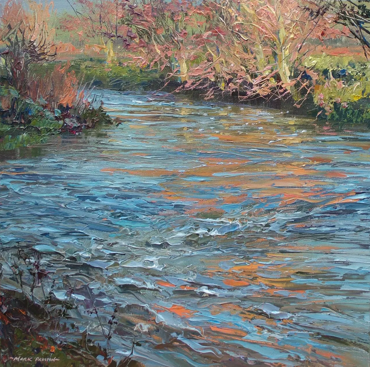 Mark Preston - blue and gold, the river ecclesbourne