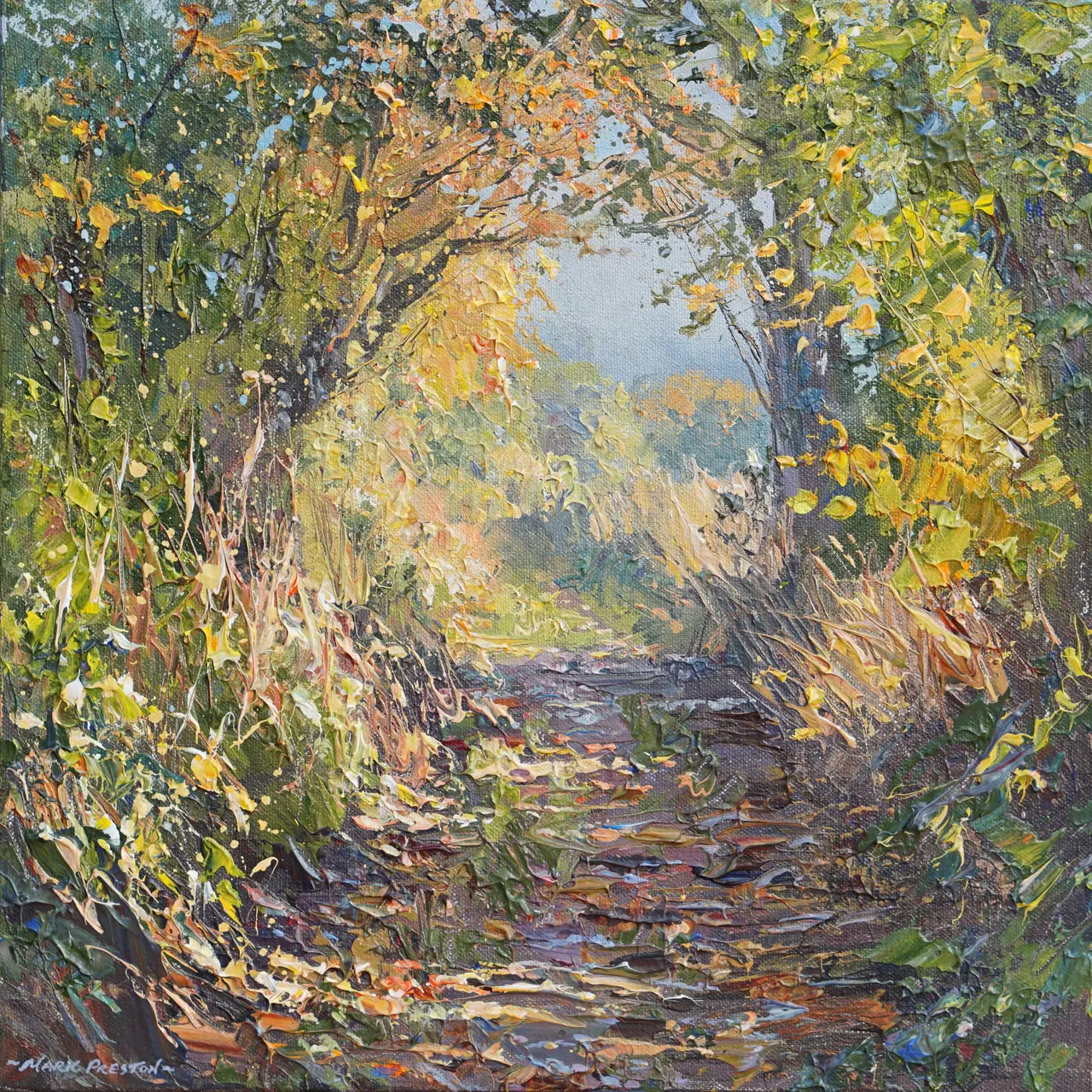 Mark Preston - autumn sunlight, pratthall lane