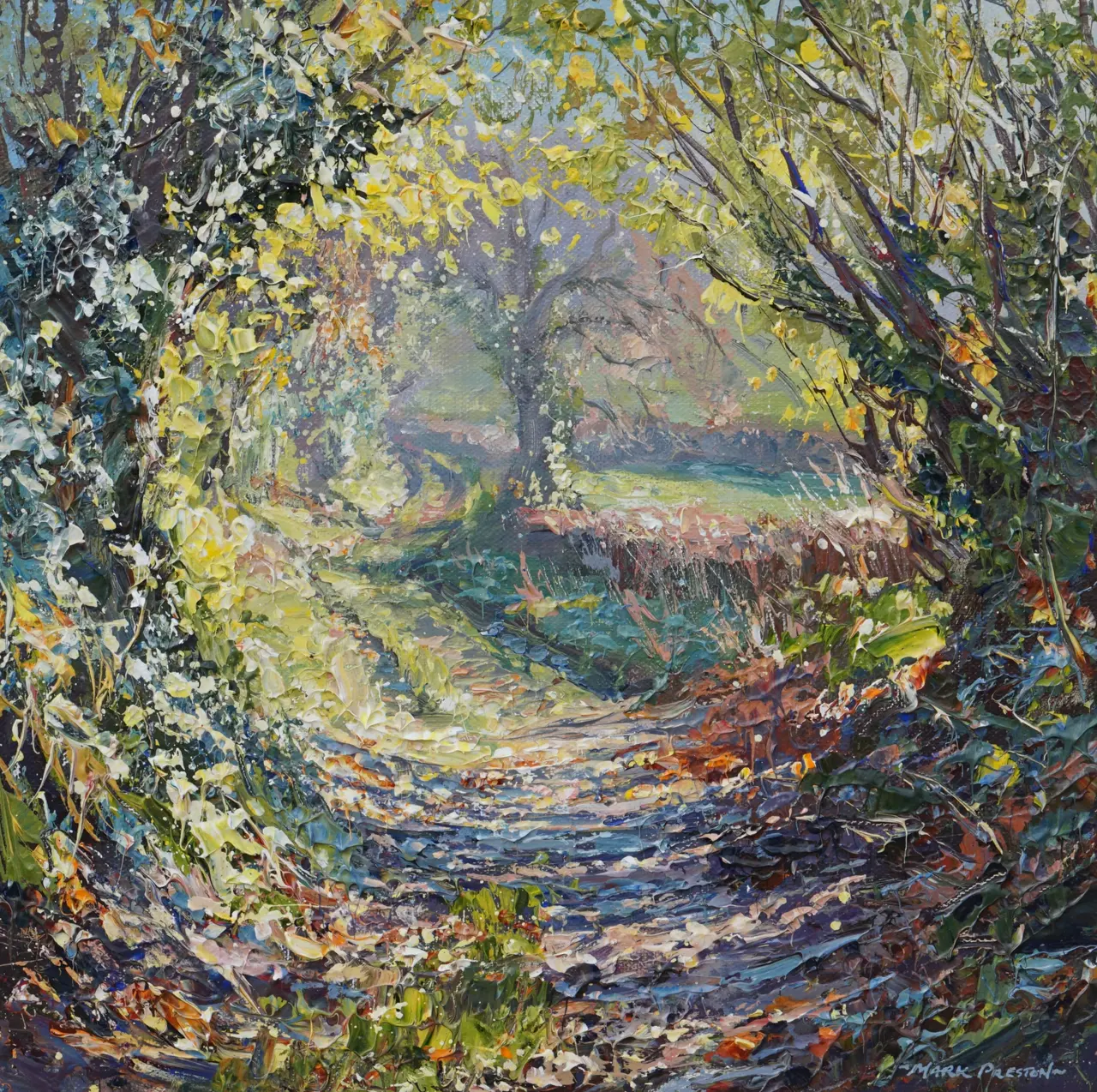 Mark Preston - october sunlight, pratthall lane