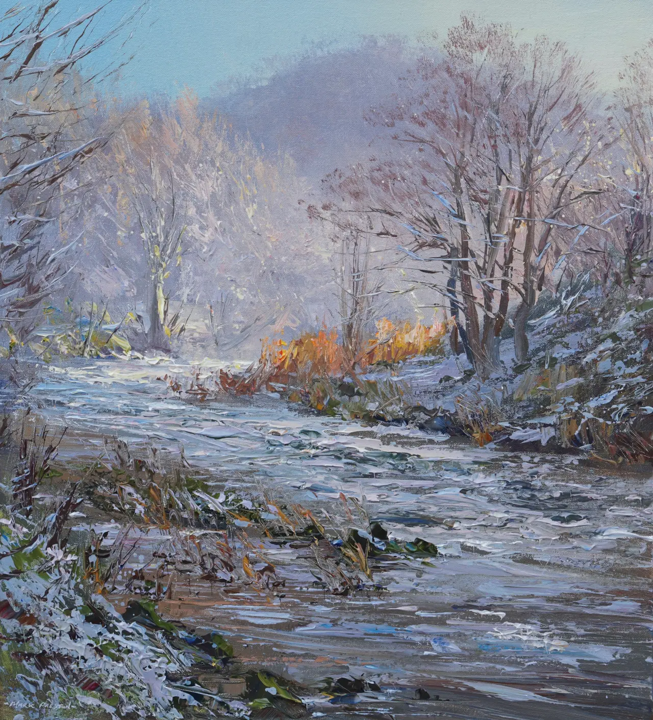 Mark Preston - winter's morning, dovedale