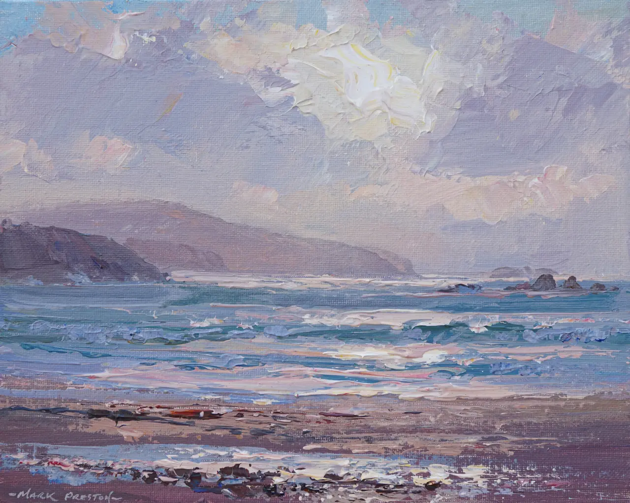 Mark Preston - evening light, whitesands bay