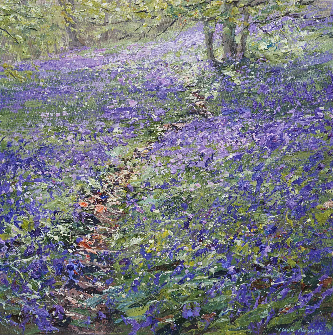 Mark Preston - pathway through the bluebells, clough wood
