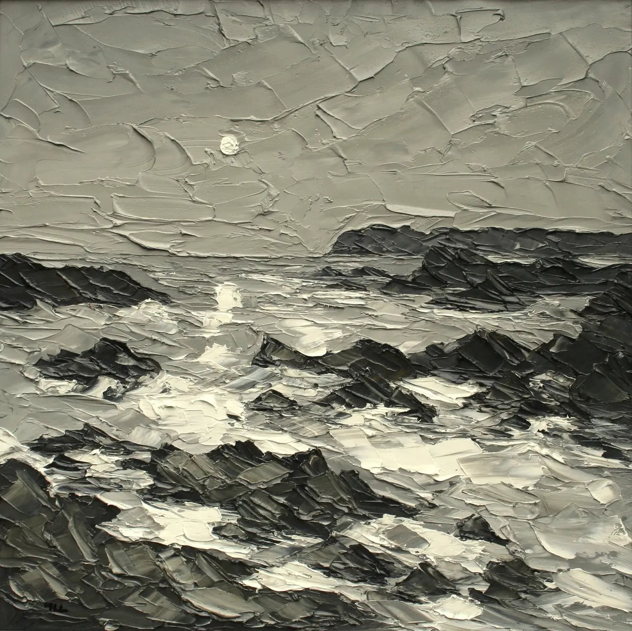 Martin Llewellyn - moon above trearddur bay