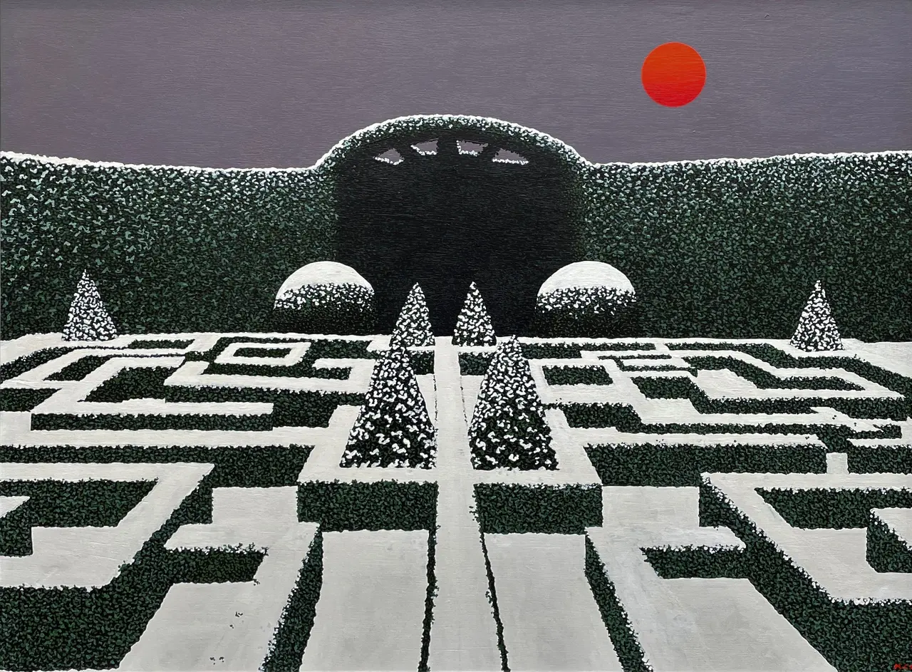 Michael Kidd - winter garden at sunset