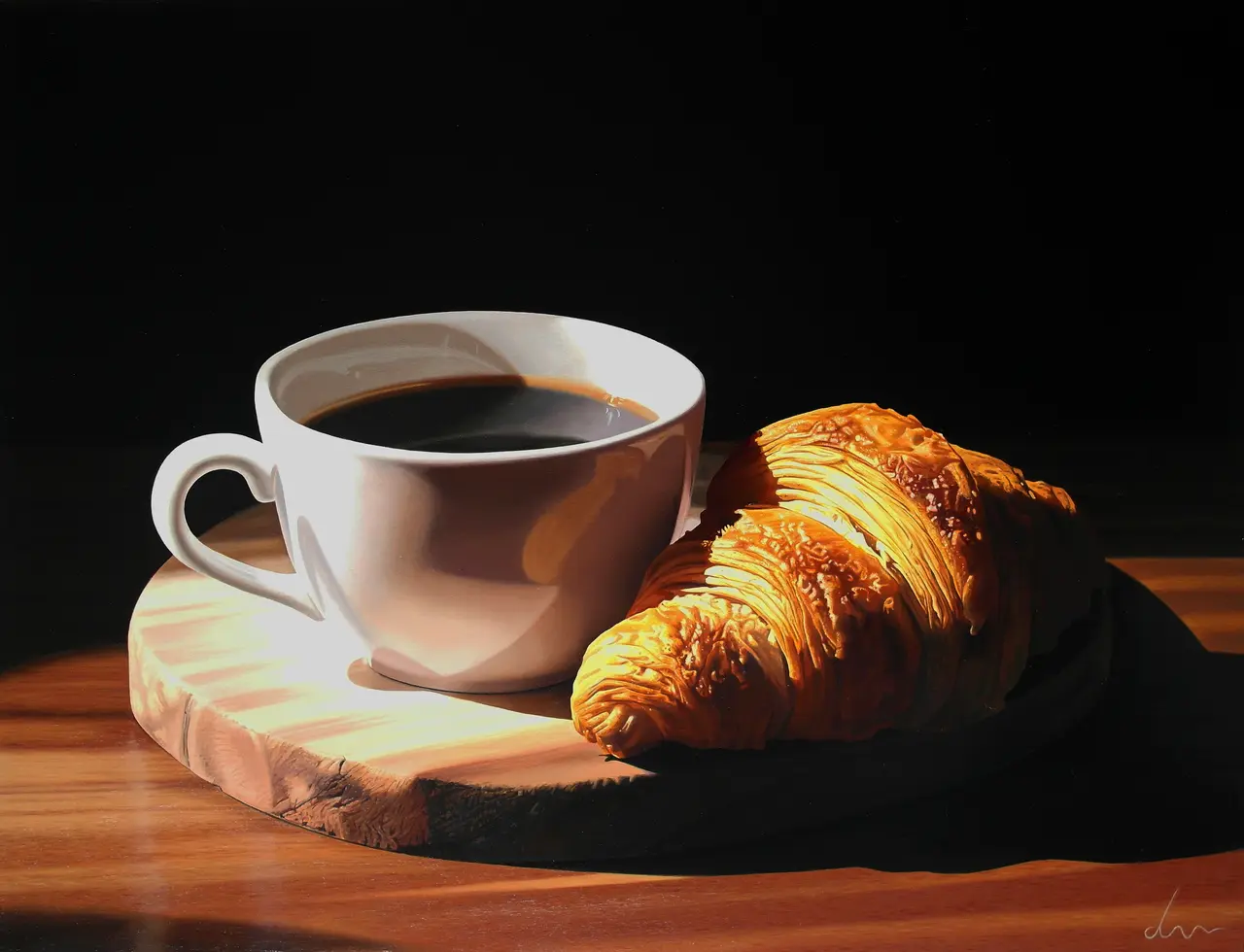 Michael de Bono - coffee with croissant