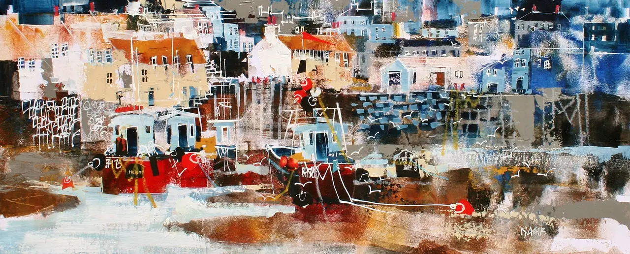 Nagib Karsan - fishing boats, polperro