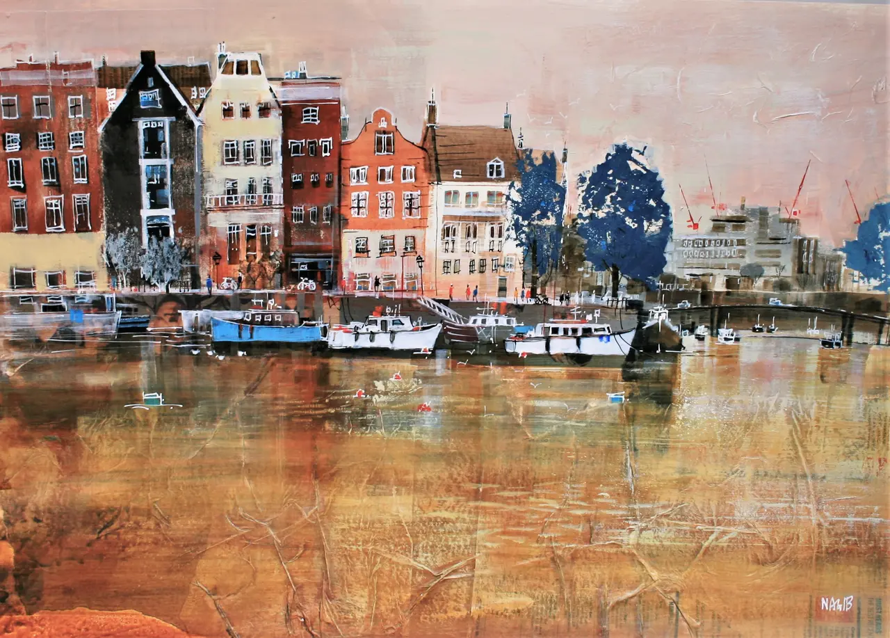 Nagib Karsan - houses and boats, amsterdam